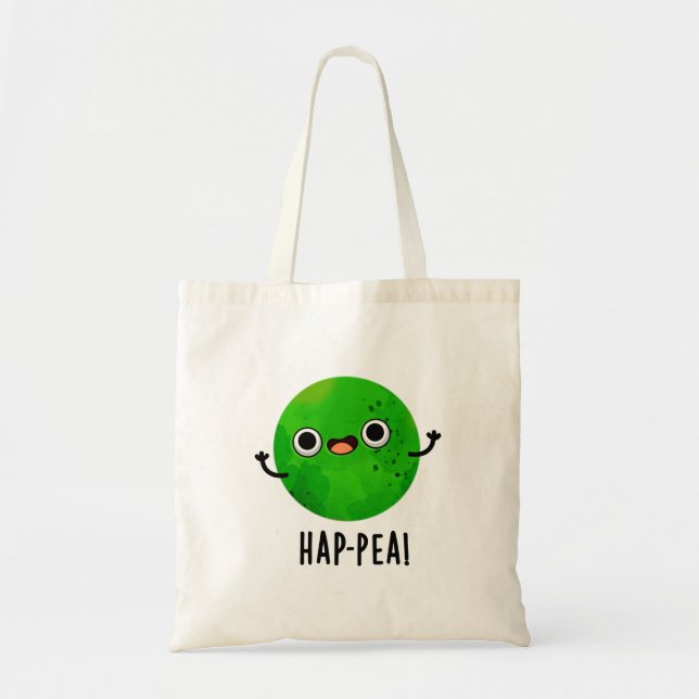 Hap-pea Funny Lycklig Pea Pun Tygkasse (Framsidan)