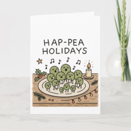Hap-pea Holidays! Funny Christmas Card Helgkort