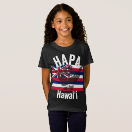 HAPA HAWAII HI Flagga TRIBAL SHAKA BG Wht T Shirt