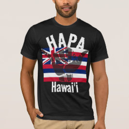 HAPA HAWAII HI Flagga TRIBAL SHAKA BG Wht T Shirt