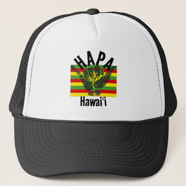 HAPA HAWAII Kānaka Maoli Flagga TRIBAL SHAKA BG Keps (Framsida)