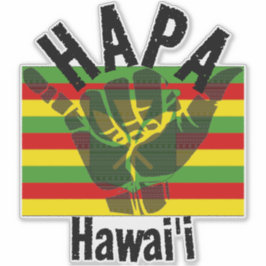 HAPA HAWAII Kānaka Maoli Flagga TRIBAL SHAKA BG Klistermärken