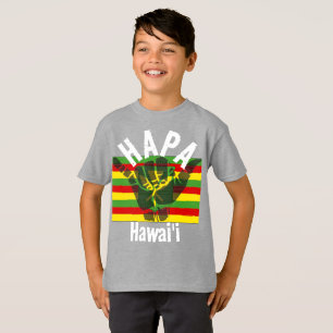 HAPA HAWAII Kānaka Maoli Flagga TRIBAL SHAKA BG Wh T Shirt