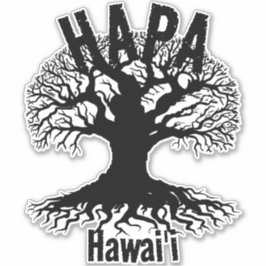 HAPA HAWAII ROOTS Blk Klistermärken