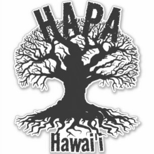 HAPA HAWAII ROOTS Blk Klistermärken