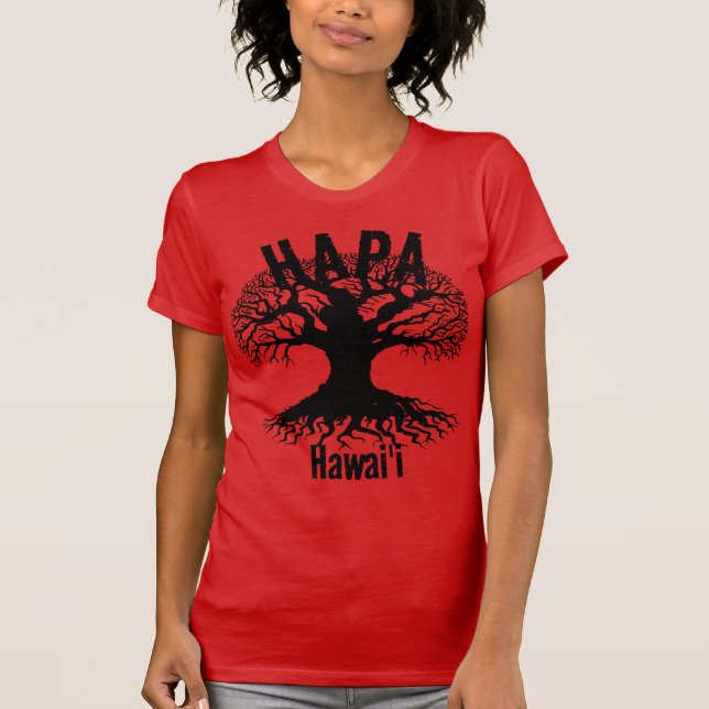 HAPA HAWAII ROOTS Blk T Shirt (Framsida)