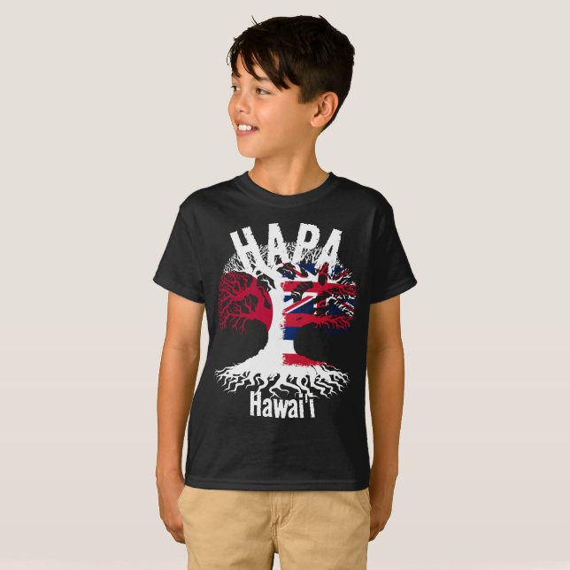 HAPA JAPAN HAWAII ROOTS T SHIRT (Hel framsida)