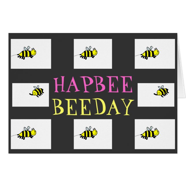 HAPBEE BEEDAY 2U HÄLSNINGSKORT (Framsidan Horizontal)