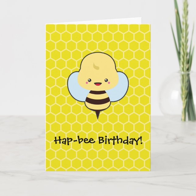 Hapbee Birthday - Bee Kort (Framsida)