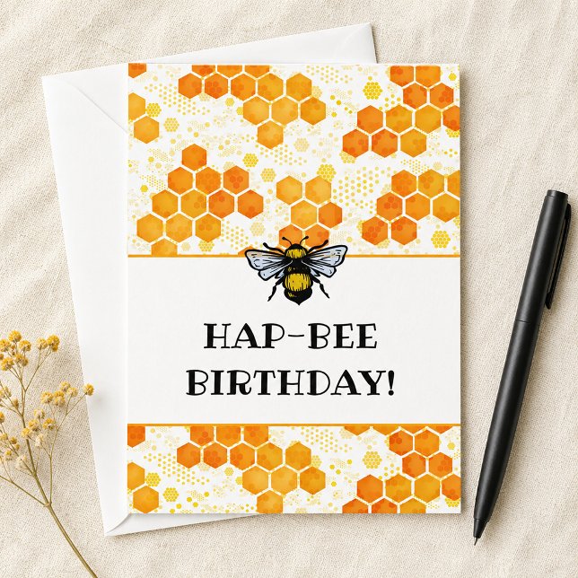 HapBEE Födelsedags Humla Kort (HapBEE Birthday Bumblebee Card)
