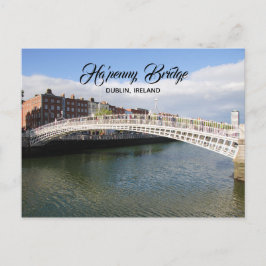 Ha'penny Bridge Dublin Ireland Postcard Vykort