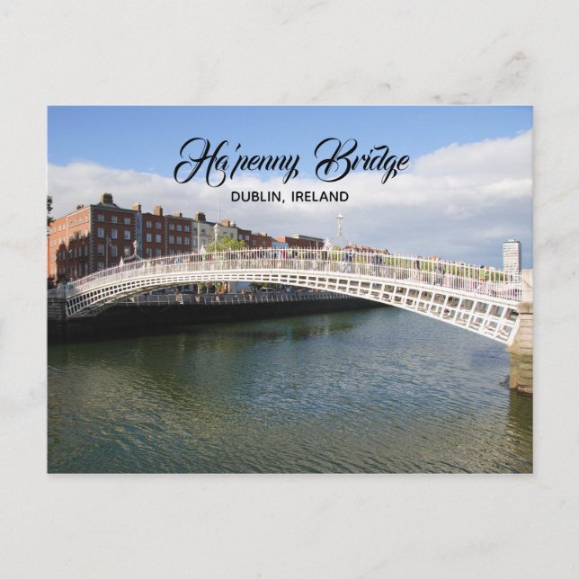 Ha'penny Bridge Dublin Ireland Postcard Vykort (Framsida)