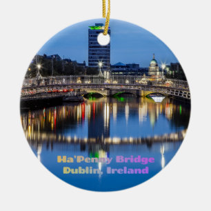 Ha'Penny Bridge, Dublin, Irland Julgransprydnad Keramik