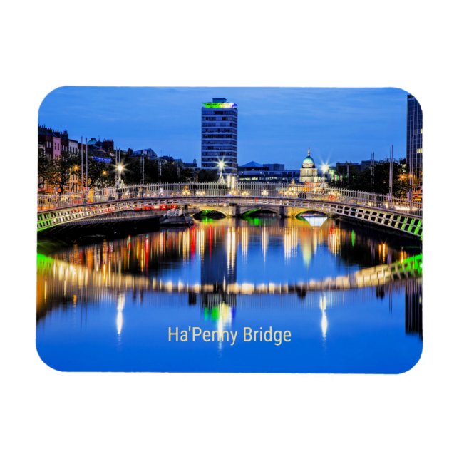 Ha'Penny Bridge, Dublin, Irland Magnet (Horisontell)