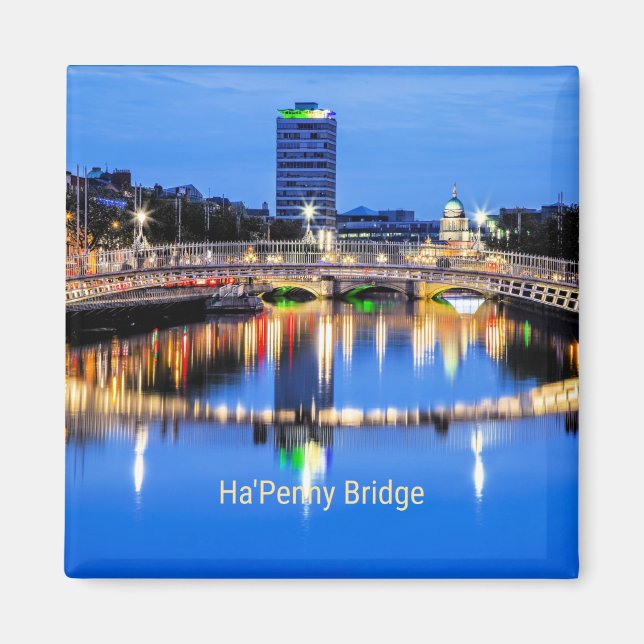 Ha'Penny Bridge, Dublin, Irland Magnet (Framsidan)
