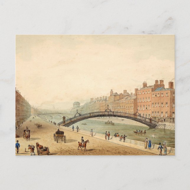 Ha'penny Bridge, Dublin, Irland Vykort (Framsida)