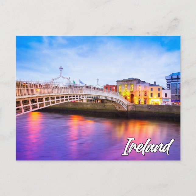 Ha'penny Bridge, Dublin, Irland Vykort (Framsida)
