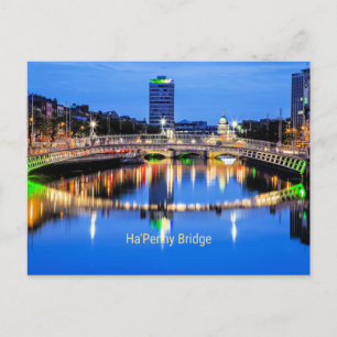 Ha'Penny Bridge, Dublin, Irland Vykort