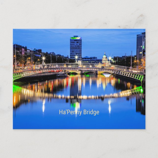 Ha'Penny Bridge, Dublin, Irland Vykort (Framsida)