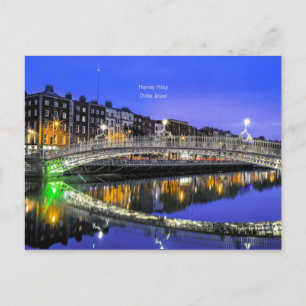 Ha'penny Bridge, Dublin, Irlands scenbild Vykort