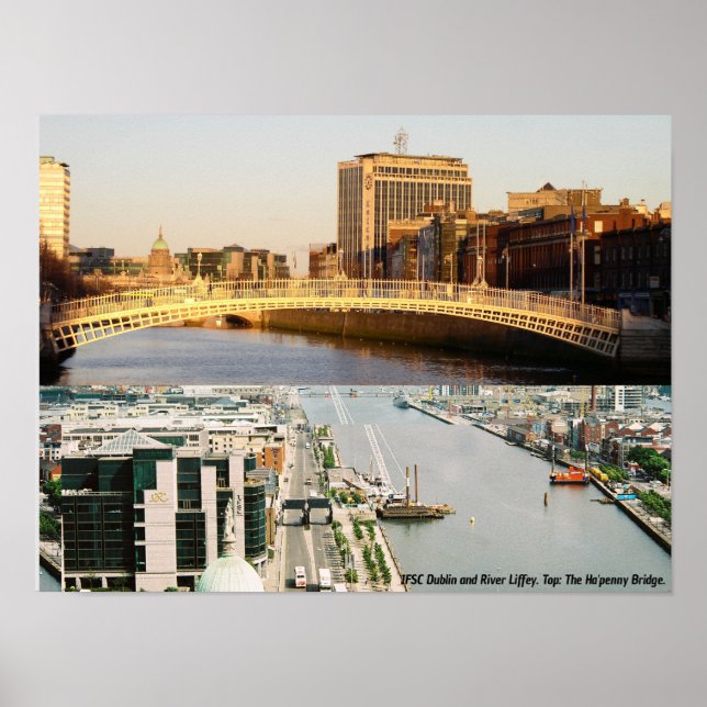 Ha'penny Bridge, Irish Financial Centre Dublin Poster (Framsidan)