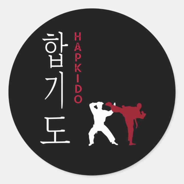 Hapkido Koreanska martialkonst Runt Klistermärke (Framsida)