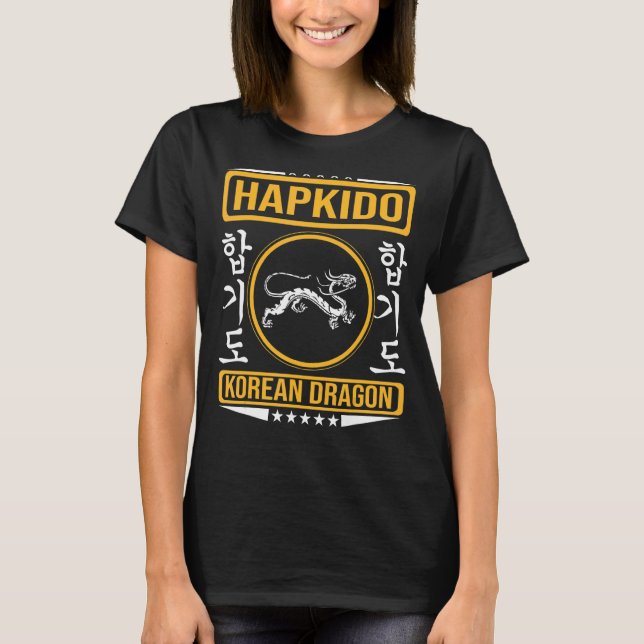 Hapkido med koreansk drake för Hapkido T Shirt (Framsida)