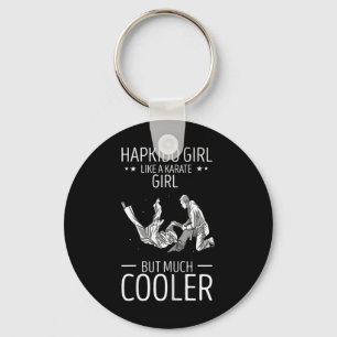 Hapkido Throw som en karate Girl koreansk martial Nyckelring