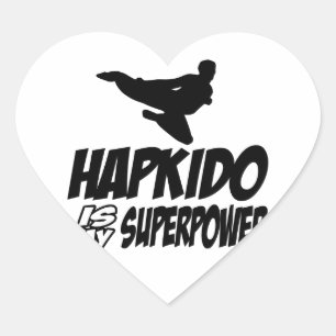 hapkidoen är min superpower hjärtformat klistermärke