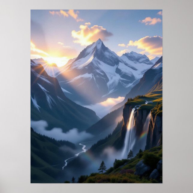 Häpnadsväckande alpvista poster (Framsidan)