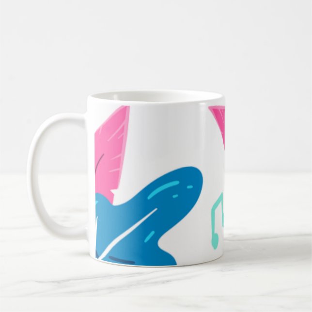 häpnadsväckande bladsmönster  kaffemugg (Vänster)
