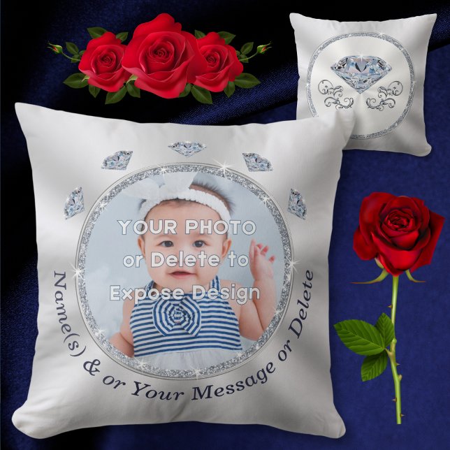 Häpnadsväckande, Diamant, Skräddarsydd kudde med b (10 year wedding anniversary gifs for her. Choose the COTTON for 2 year anniversary gift for wife.)
