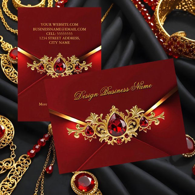 Häpnadsväckande Elegant Kunglig Röd Guld Juveler Ä Visitkort (Skapare uppladdad)