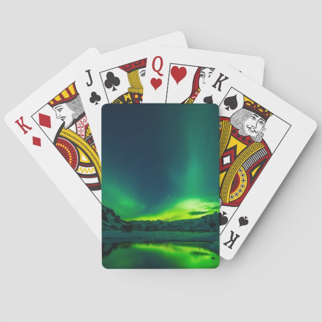 Häpnadsväckande grön Aurora Casinokort (Baksidan)