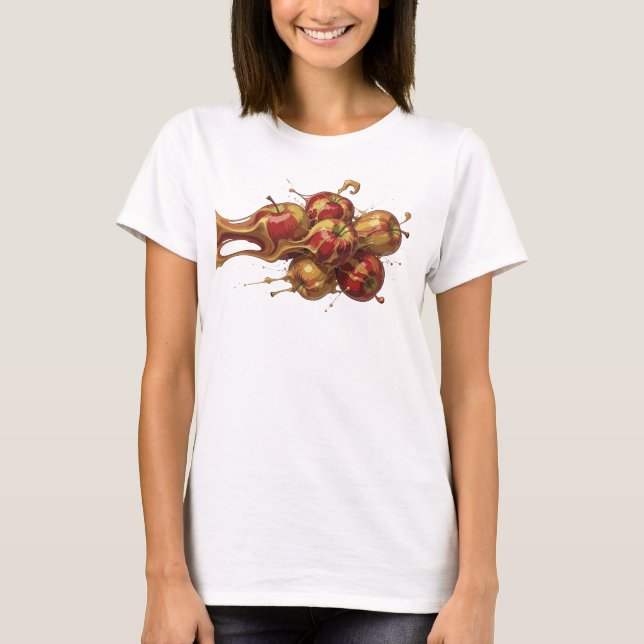 Häpnadsväckande röd abstrakt Apple trendig t-shirt (Framsida)