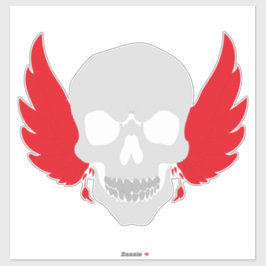 häpnadsväckande skalle med vinge klistermärken