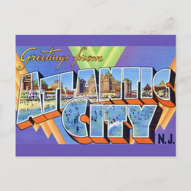 Häpnadsväckande vykort från Atlantic City (Framsida)
