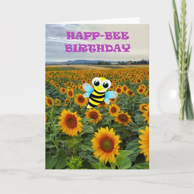 Happ-Bee Birthday Kort (Framsida)