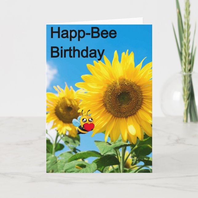 Happ-Bee Birthday Kort (Framsida)
