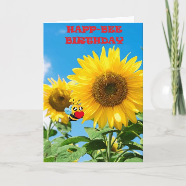 Happ-Bee Födelsedag Kort (Framsida)