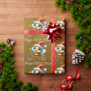 Happ-BEE-julen Lycklig Bees Träd Gift Presentpapper