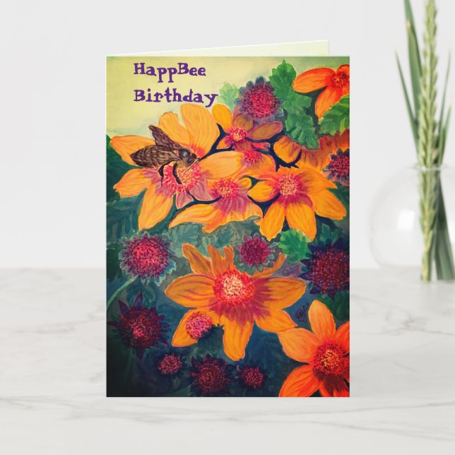 HappBee Birthday 5 x 7-kort Kort (Framsida)