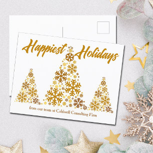 Happest Helgdagar Chic Guld Julgran Company Helg Vykort