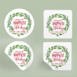 Happest helgdagars business christmas runt klistermärke<br><div class="desc">Glädjande helgdagar företagschristmas-design. Gör livet lite enklare den här julhelgen med dessa vackra,  festliga klistermärken</div>