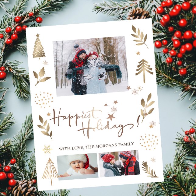 Happest Helgdagars Stars Gräs Träd Photo Meddelande (Skapare uppladdad)