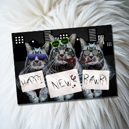 Happi New Rawr Kattunge Trio Hälsningskort