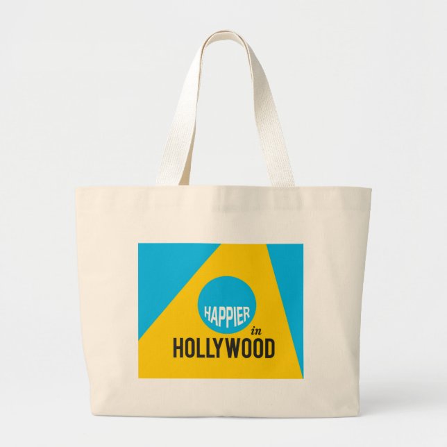 Happier i Hollywood canvas tote Jumbo Tygkasse (Framsidan)