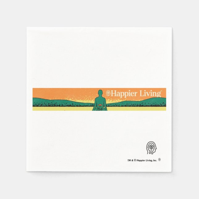 Happier Living Logo Paper Napkins Pappersservett (Framsidan)