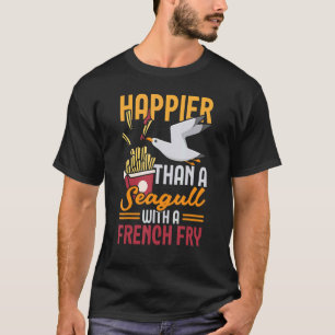 Happier Than A Fiskmås Bird Ornithology Gull T Shirt