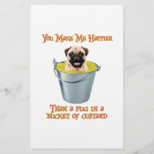 Happier Than Pug in en Bucket of Custard